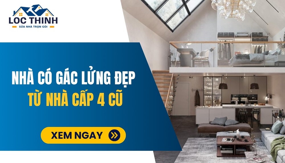 nha co gac lung dep tu nha cap 4 cu